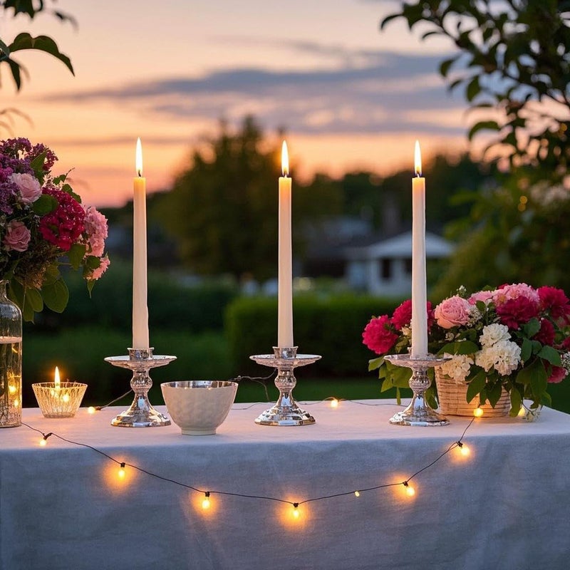 Sihuida 12-Pack Ivory Taper Candles, 10 Inch Unscented Dripless Candlesticks, Long-Lasting Burn Time of 7-8 Hours, Perfect for Home Décor, Weddings, and Events - Image 5